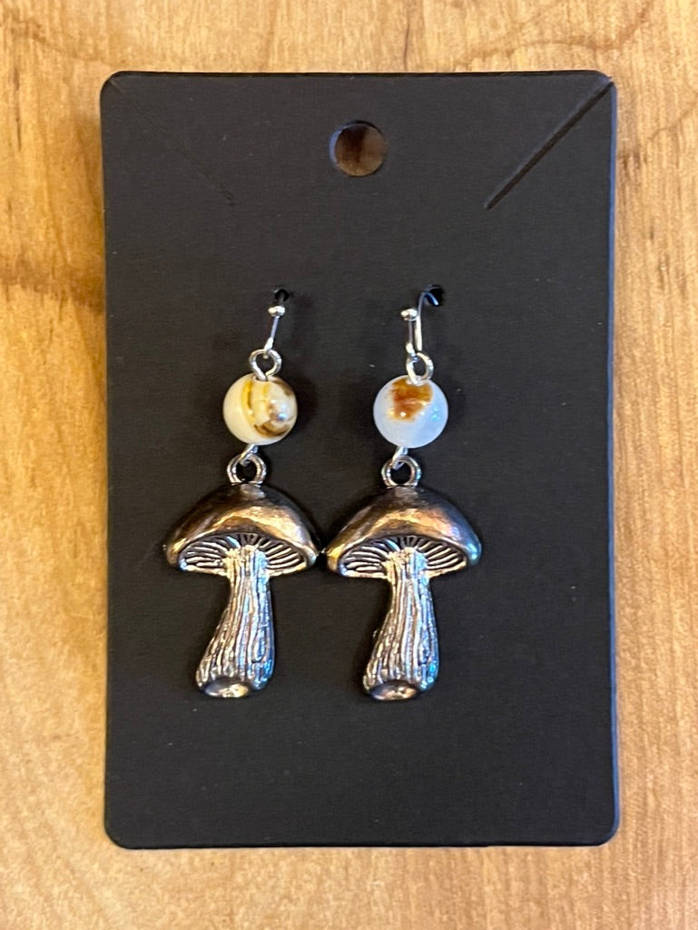 La Plume Noire Stainless Steel Gemstone Earrings
