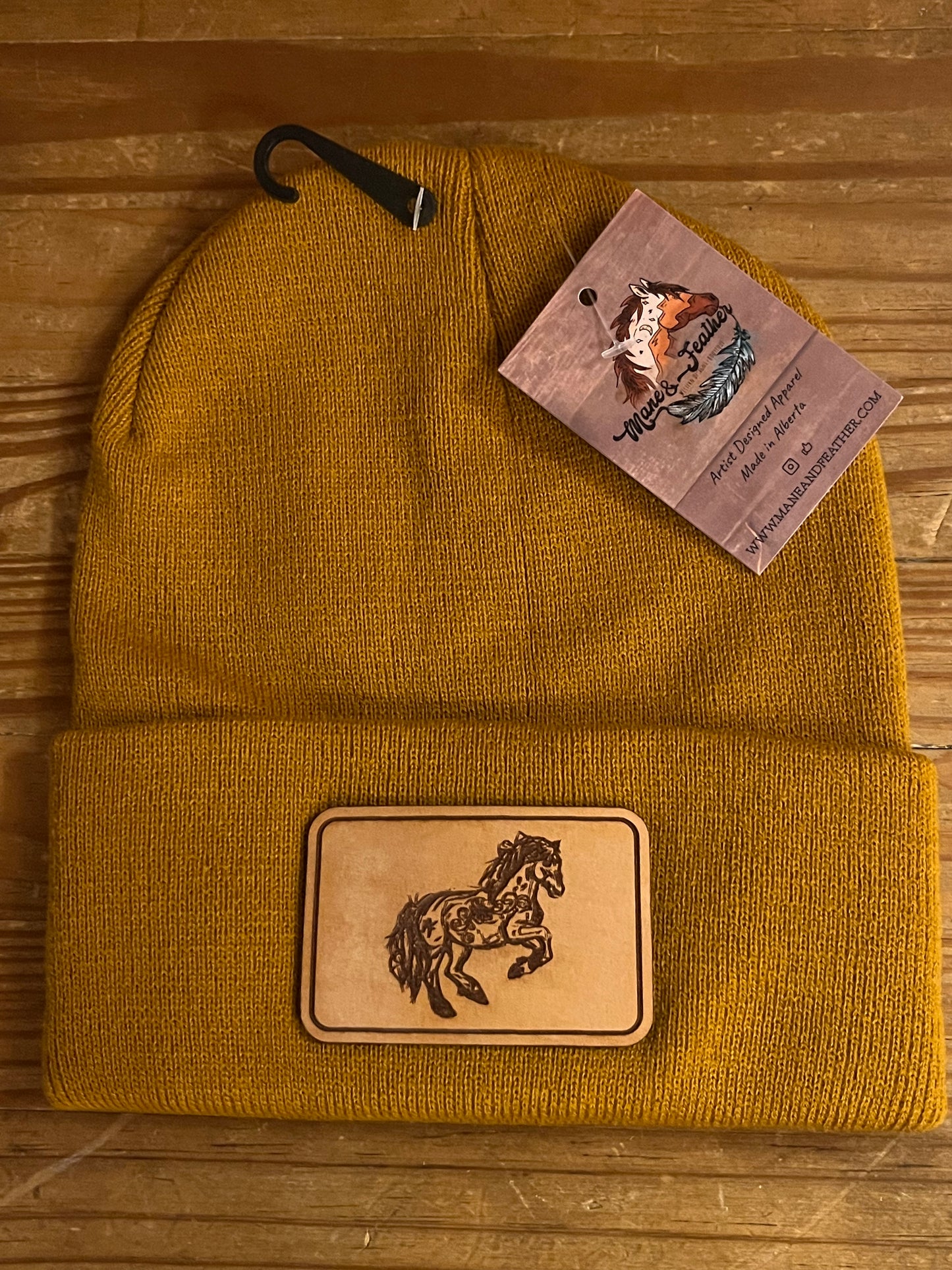 Mane & Feather Leather Patch Toques