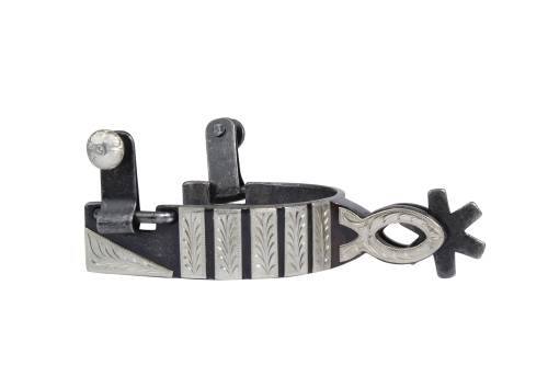 PROFESSIONALS CHOICE ROWEL SPUR - GUN METAL W/ SILVER