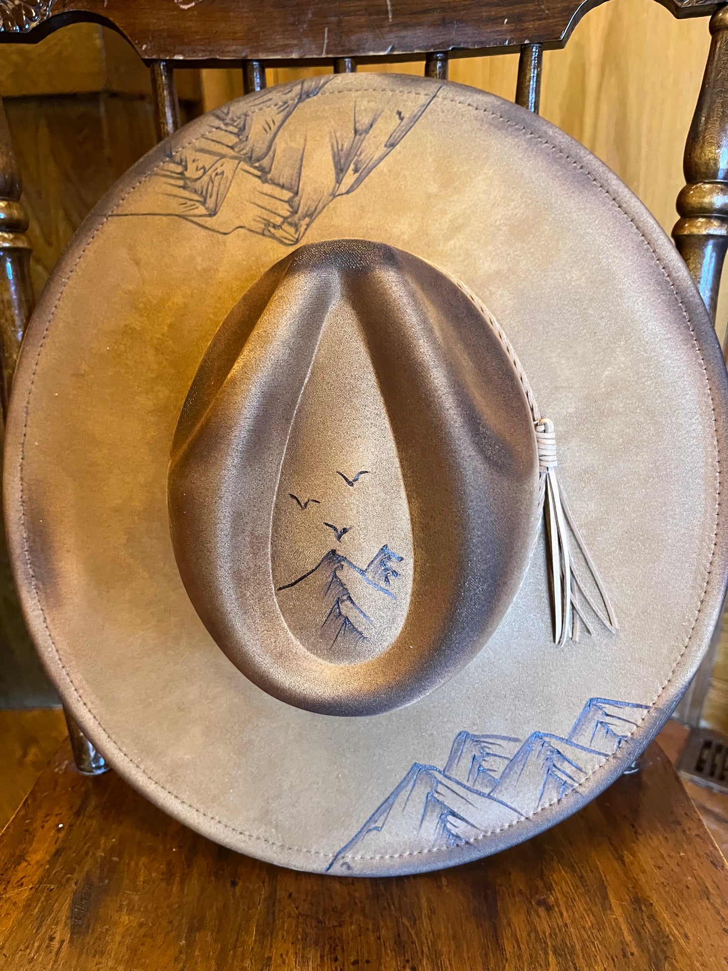 Mane & Feather Pyrography Burned Hats