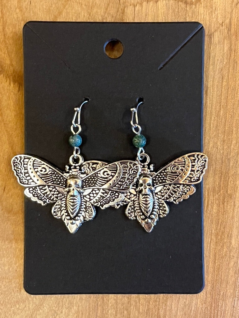 La Plume Noire Stainless Steel Gemstone Earrings