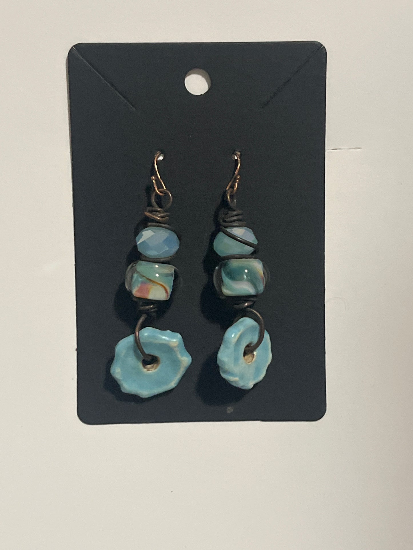 La Plume Noire Ceramic Copper Dangle Earrings