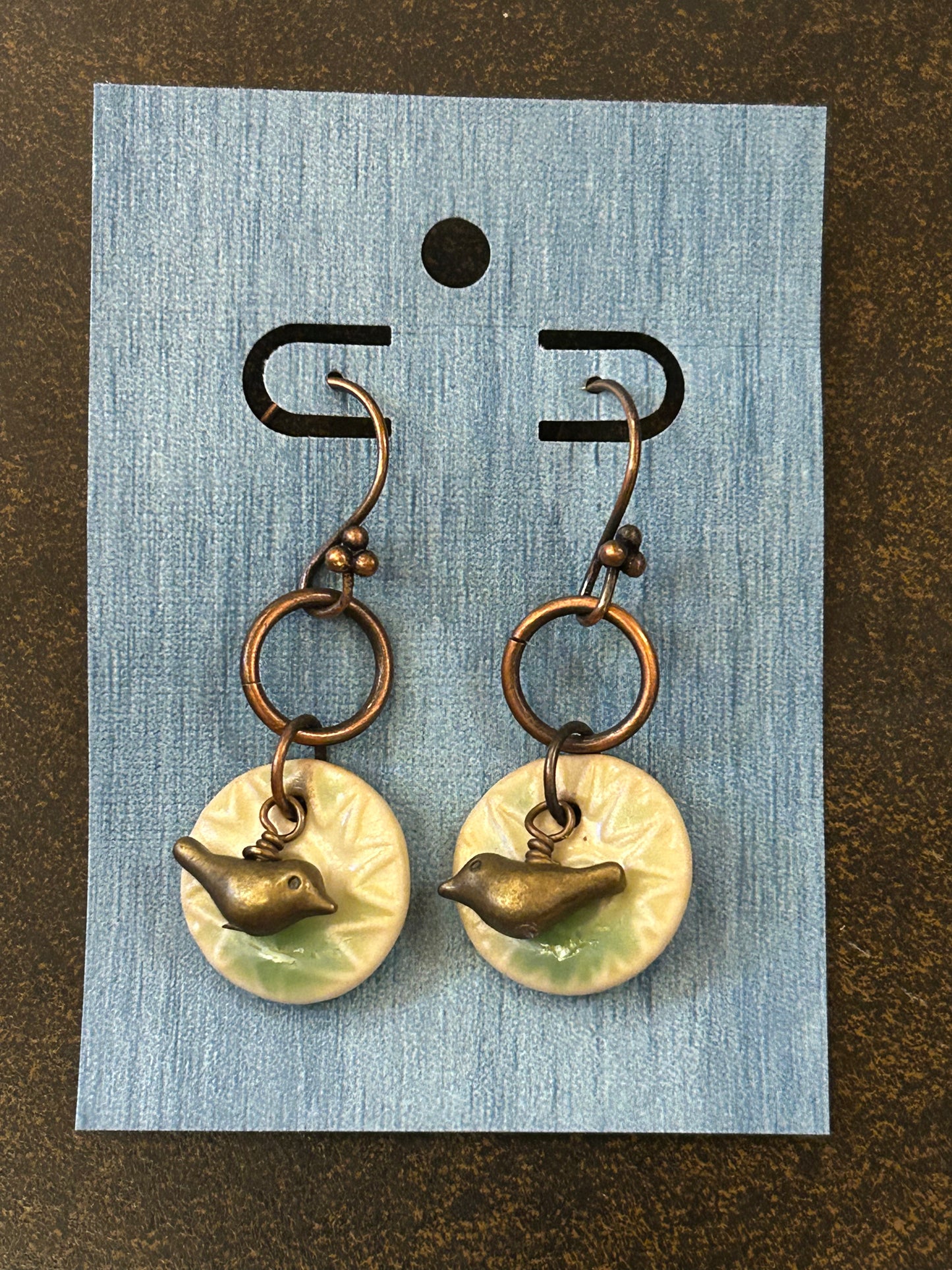 La Plume Noire Ceramic Copper Dangle Earrings