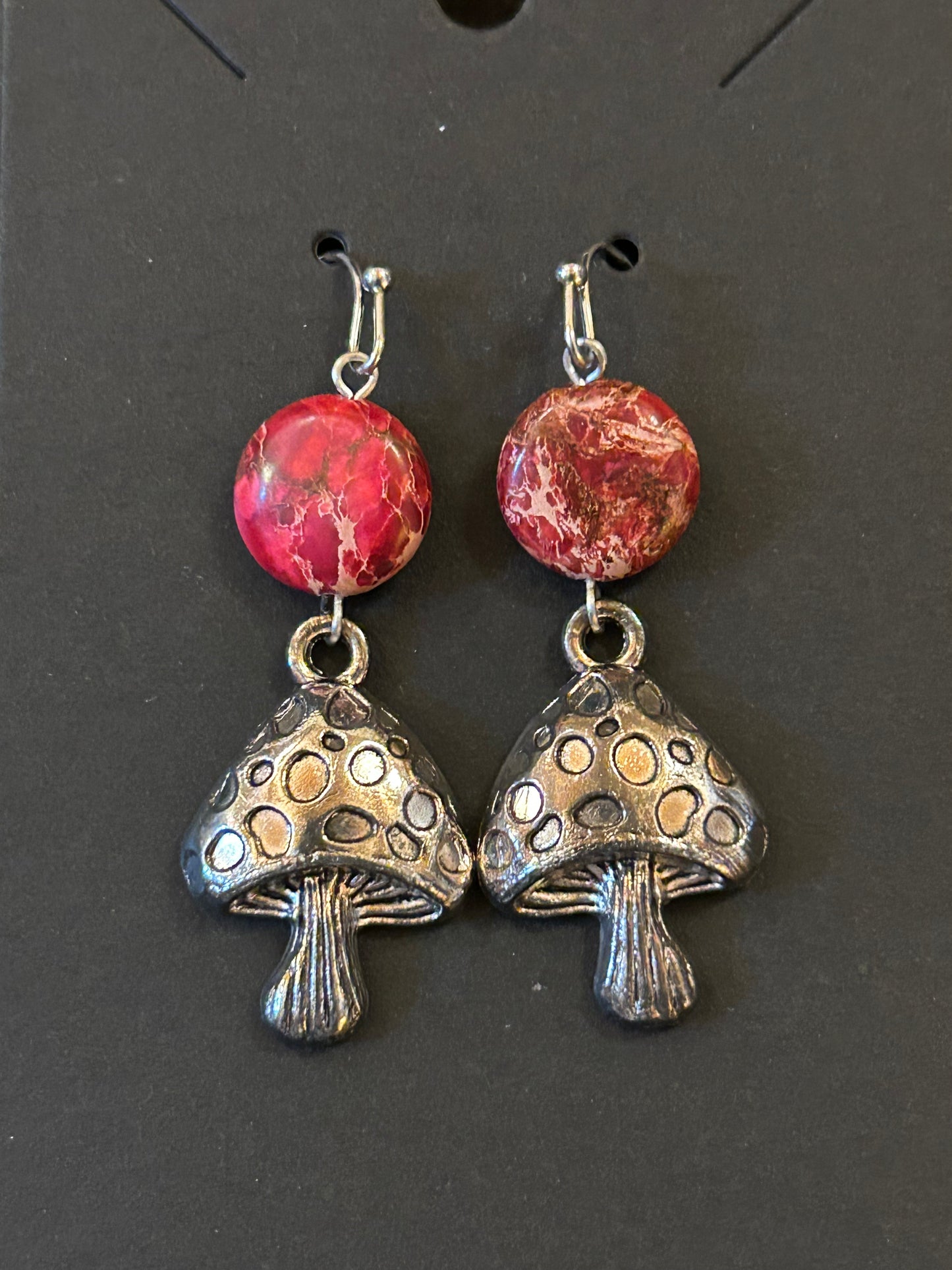 La Plume Noire Stainless Steel Gemstone Earrings
