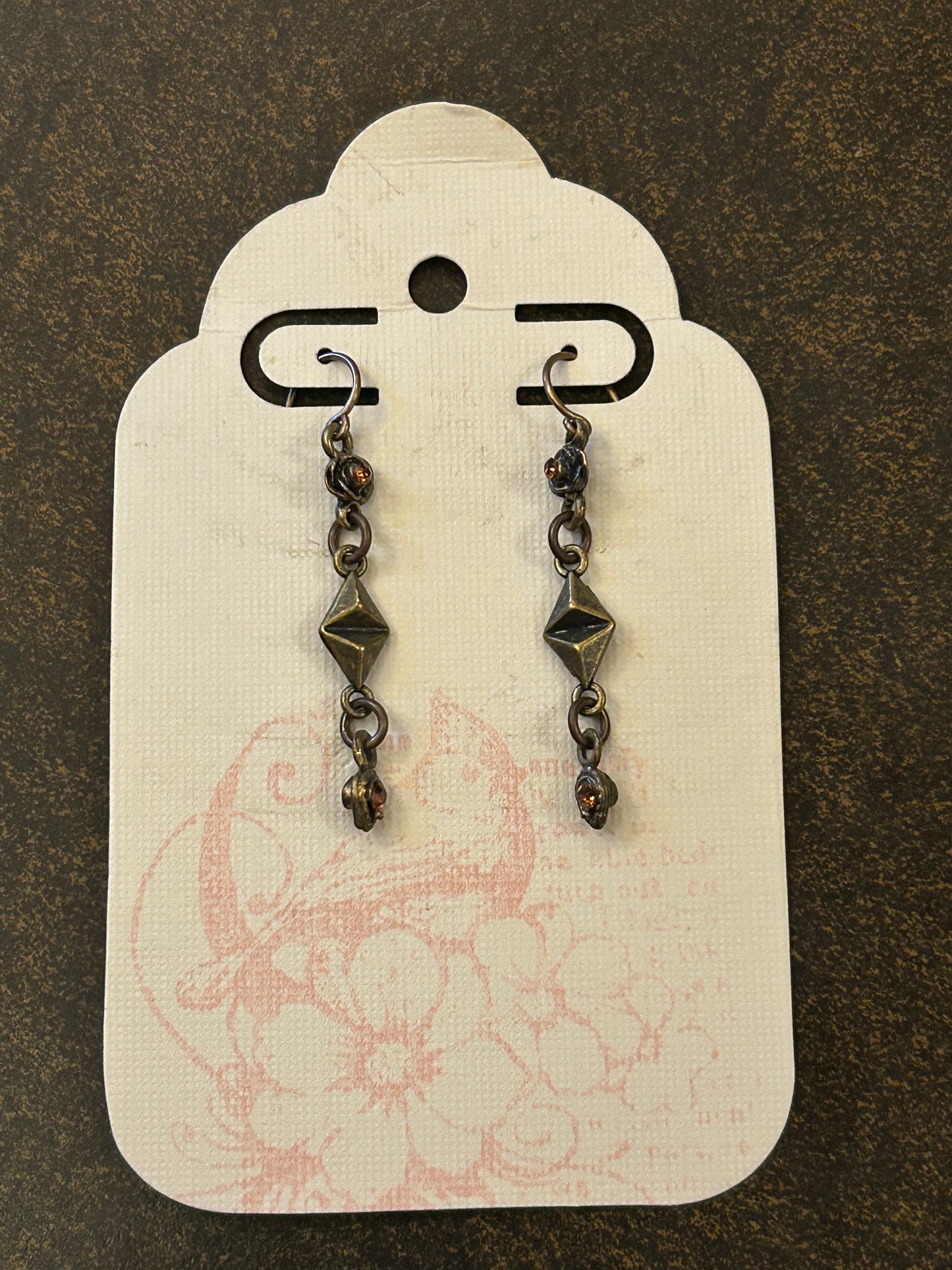 La Plume Noire Solid Brass Artisan Earrings