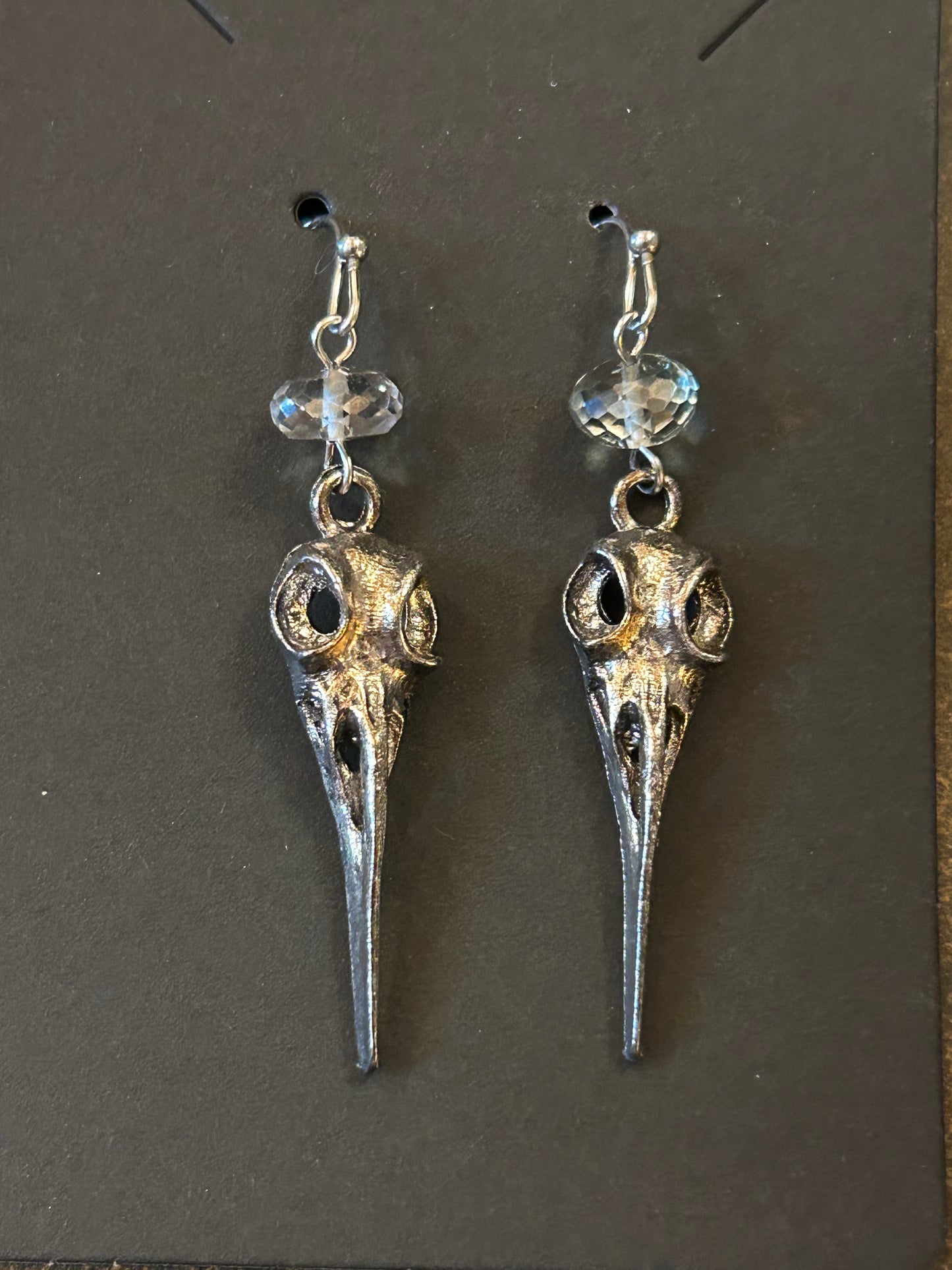 La Plume Noire Stainless Steel Gemstone Earrings