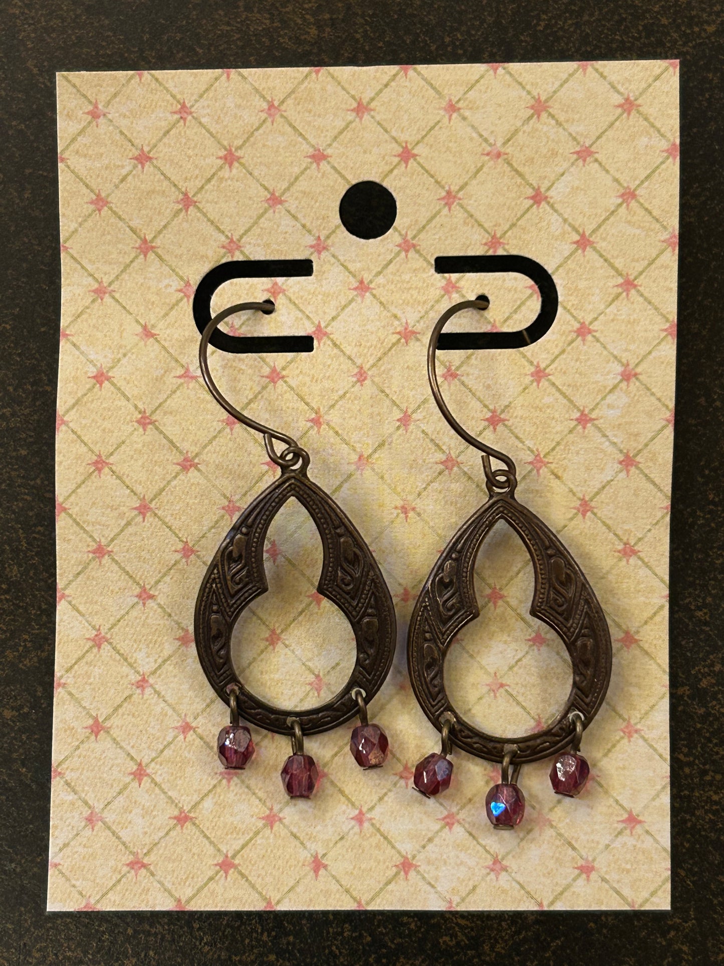 La Plume Noire Solid Brass Artisan Earrings