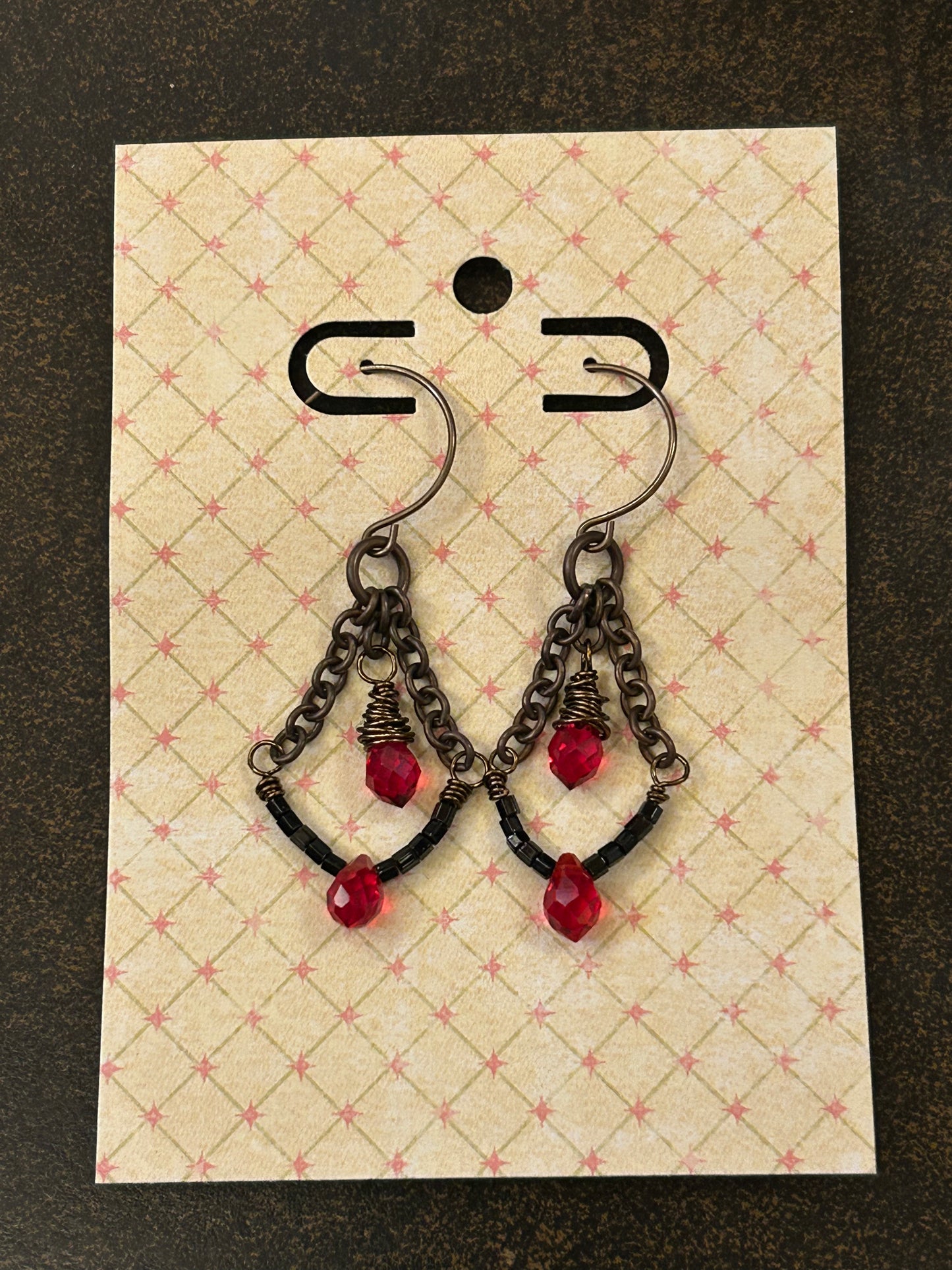 La Plume Noire Solid Brass Artisan Earrings