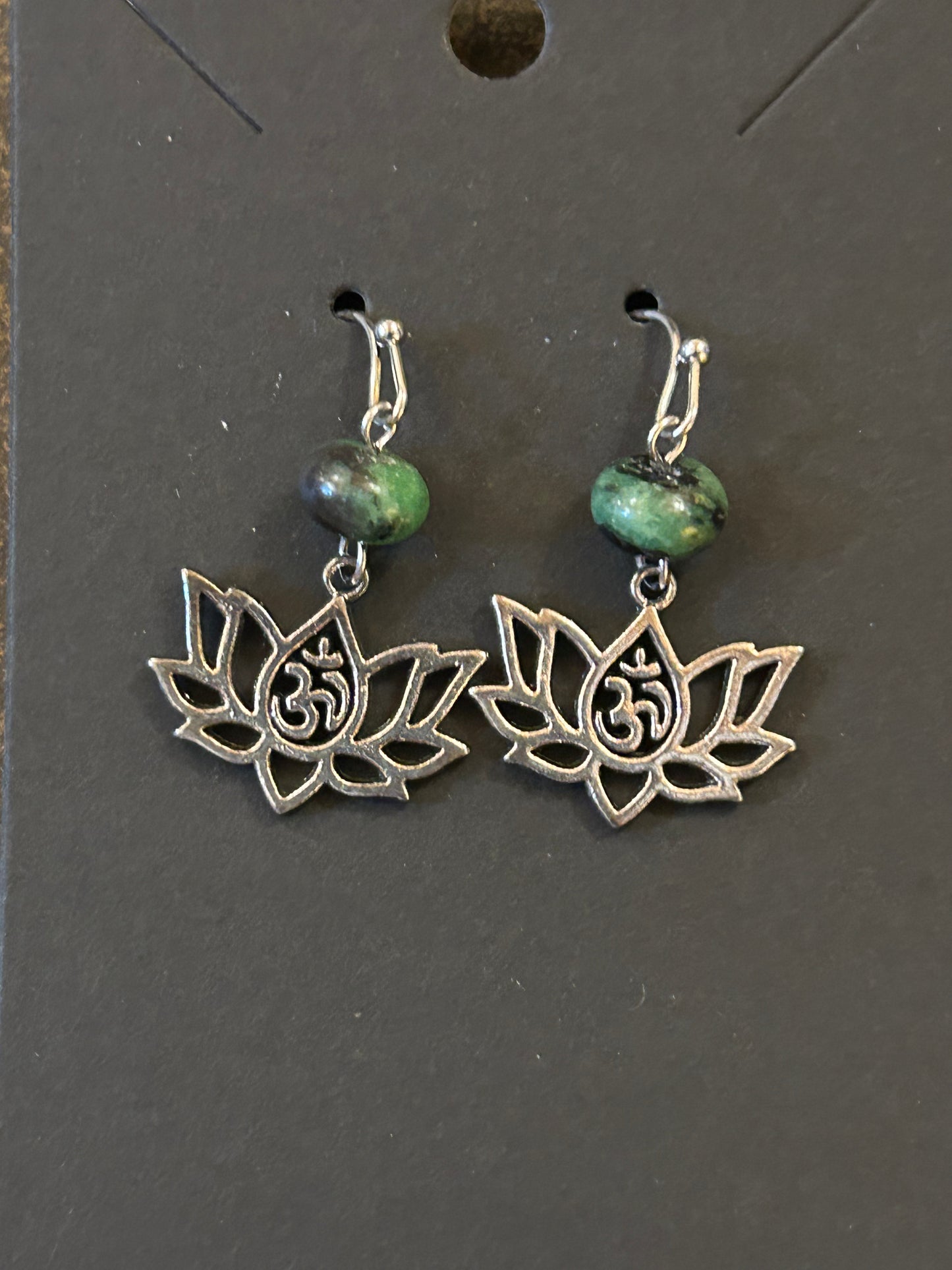 La Plume Noire Stainless Steel Gemstone Earrings
