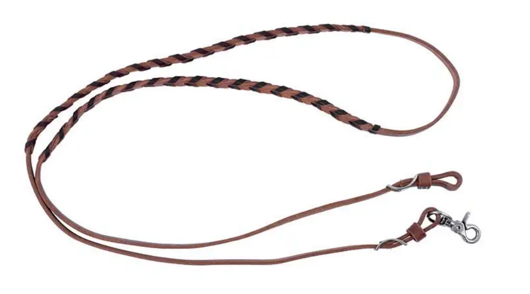 Partrade 5/8” x 80" Latigo Laced Barrel Reins