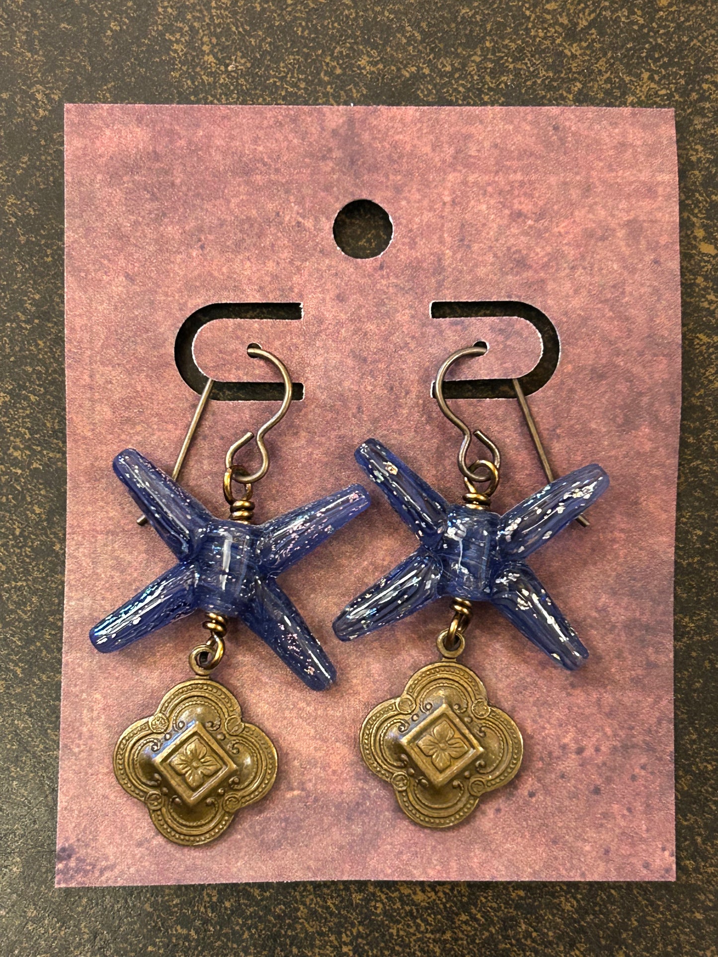 La Plume Noire Solid Brass Artisan Earrings