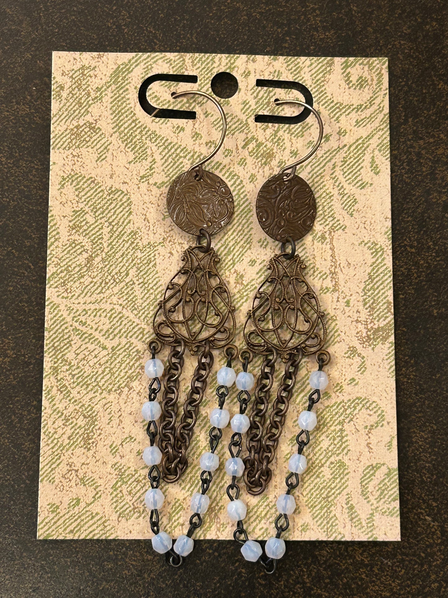 La Plume Noire Solid Brass Artisan Earrings