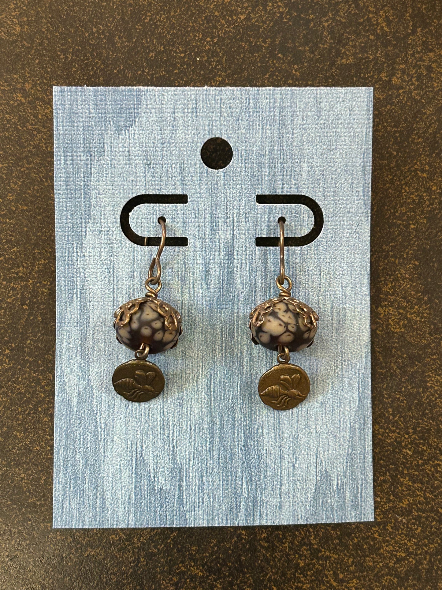 La Plume Noire Solid Brass Artisan Earrings