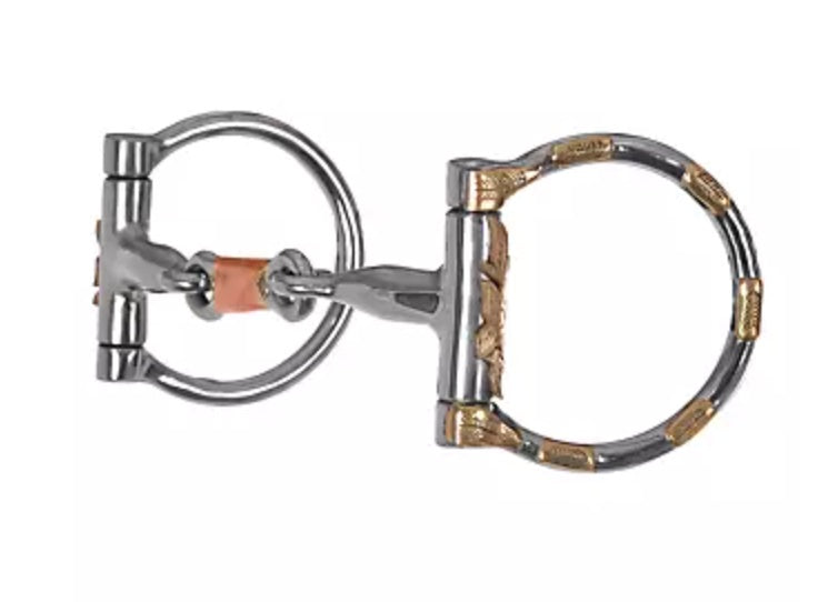 Diamond R Brass Accent Stainless D-Ring Snaffle