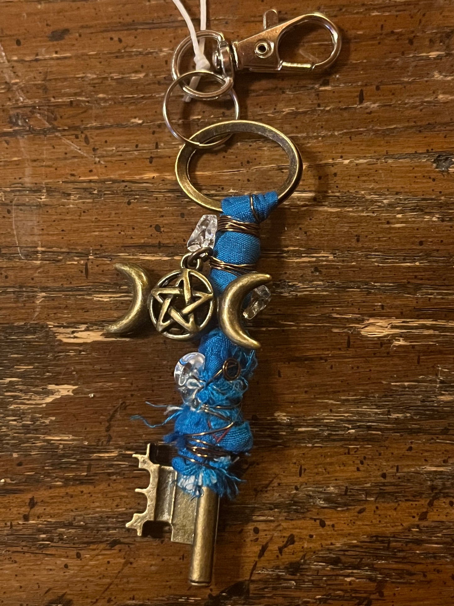 Moonstone Raven Key Charms