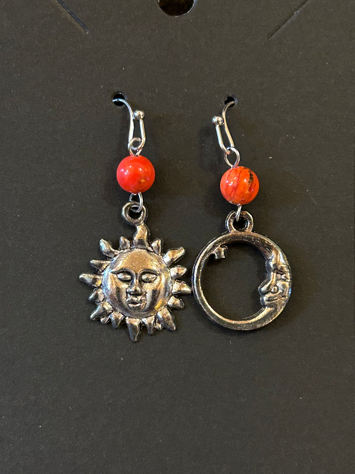 La Plume Noire Stainless Steel Gemstone Earrings