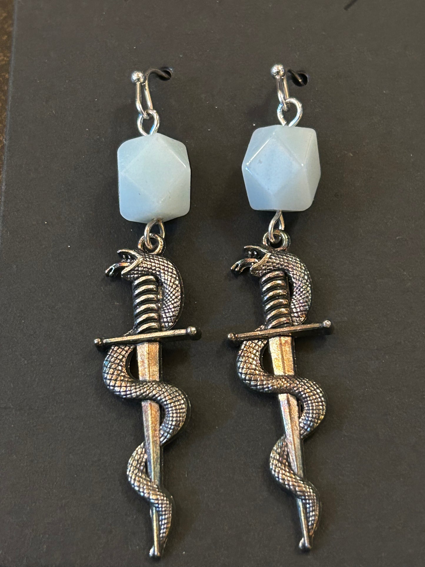 La Plume Noire Stainless Steel Gemstone Earrings