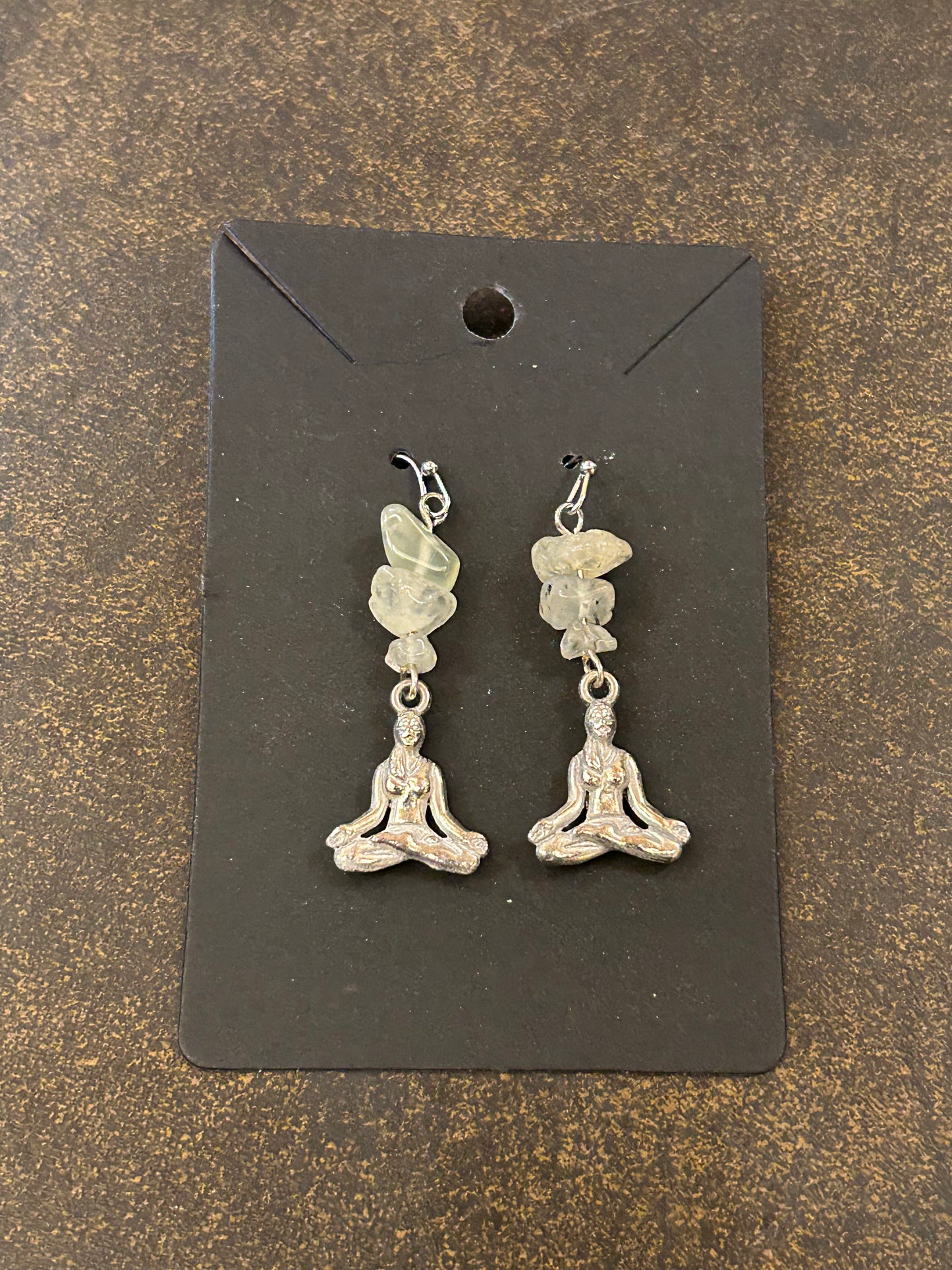 La Plume Noire Stainless Steel Gemstone Earrings