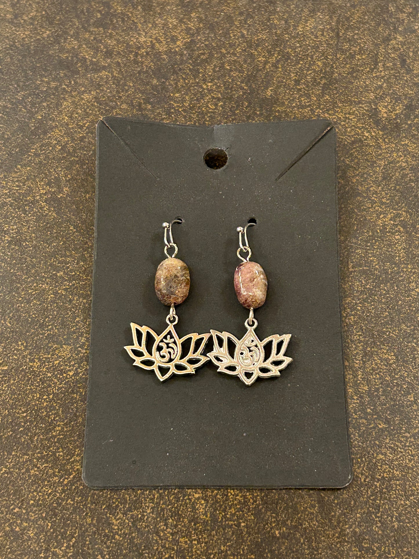 La Plume Noire Stainless Steel Gemstone Earrings