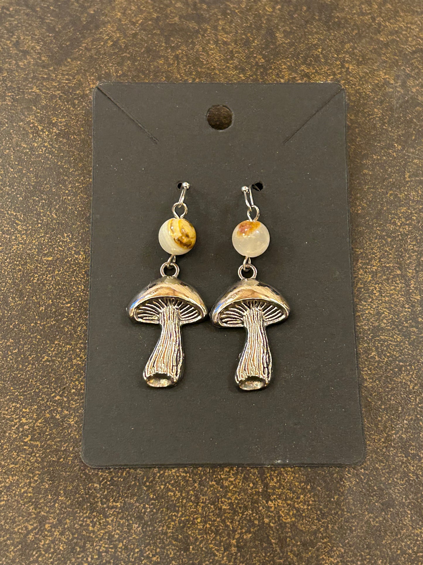 La Plume Noire Stainless Steel Gemstone Earrings