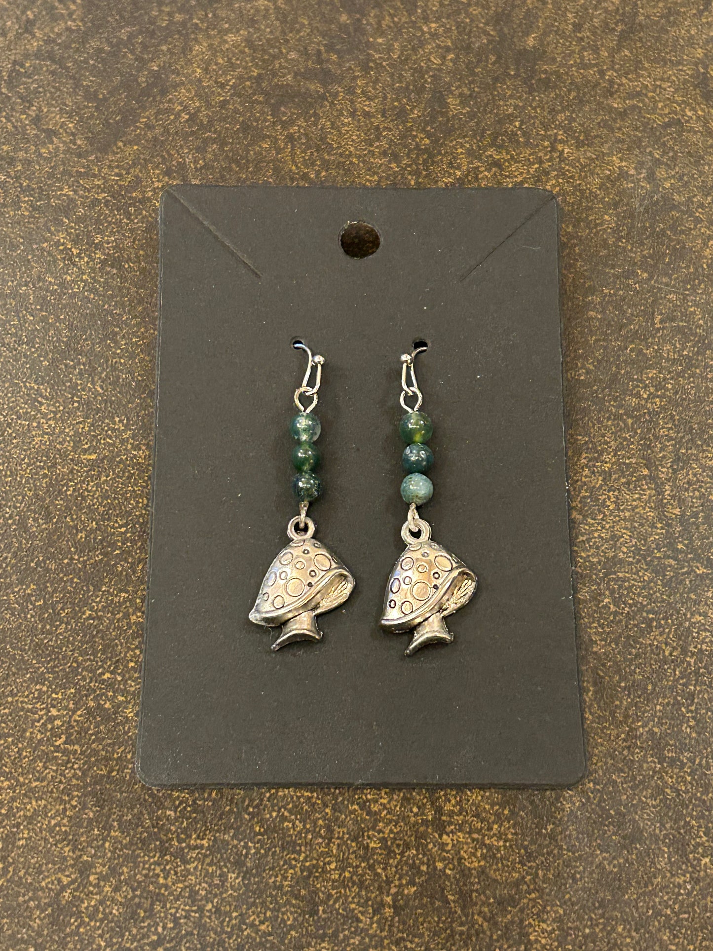 La Plume Noire Stainless Steel Gemstone Earrings
