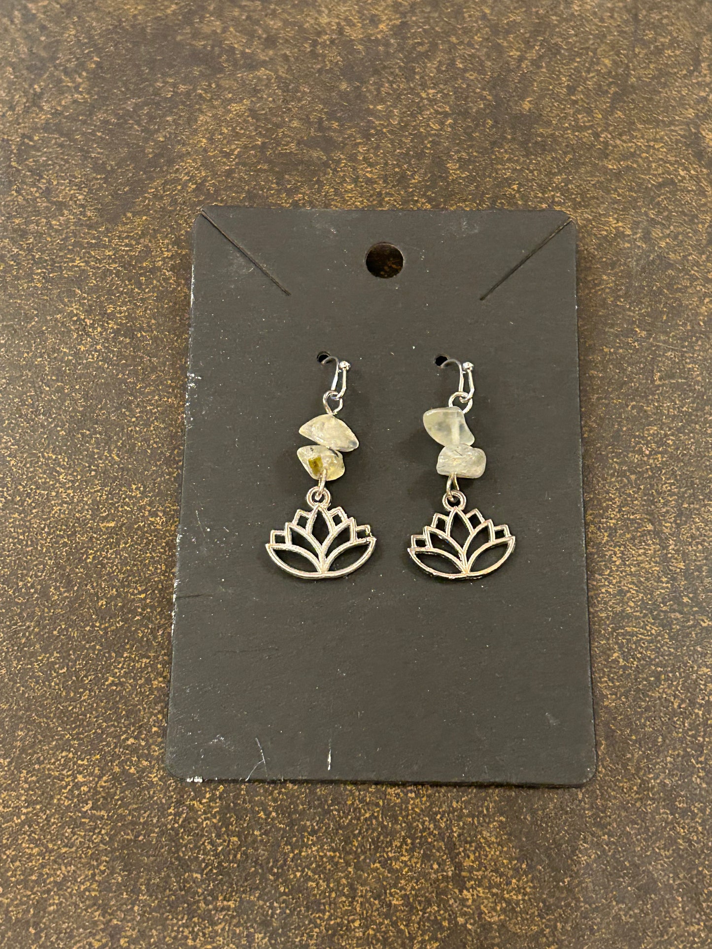La Plume Noire Stainless Steel Gemstone Earrings
