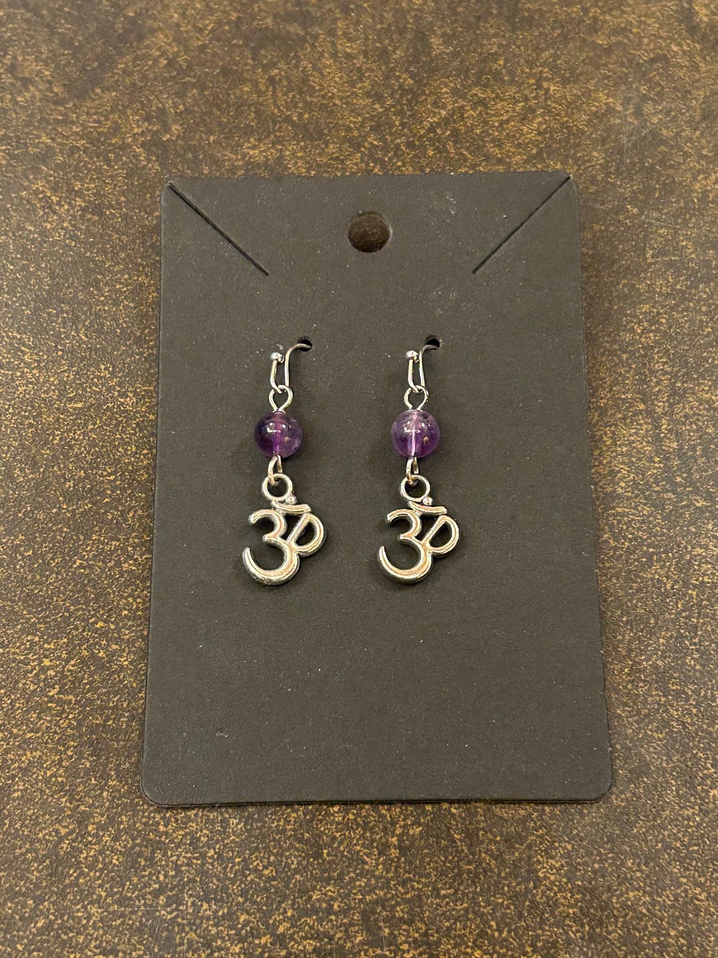 La Plume Noire Stainless Steel Gemstone Earrings