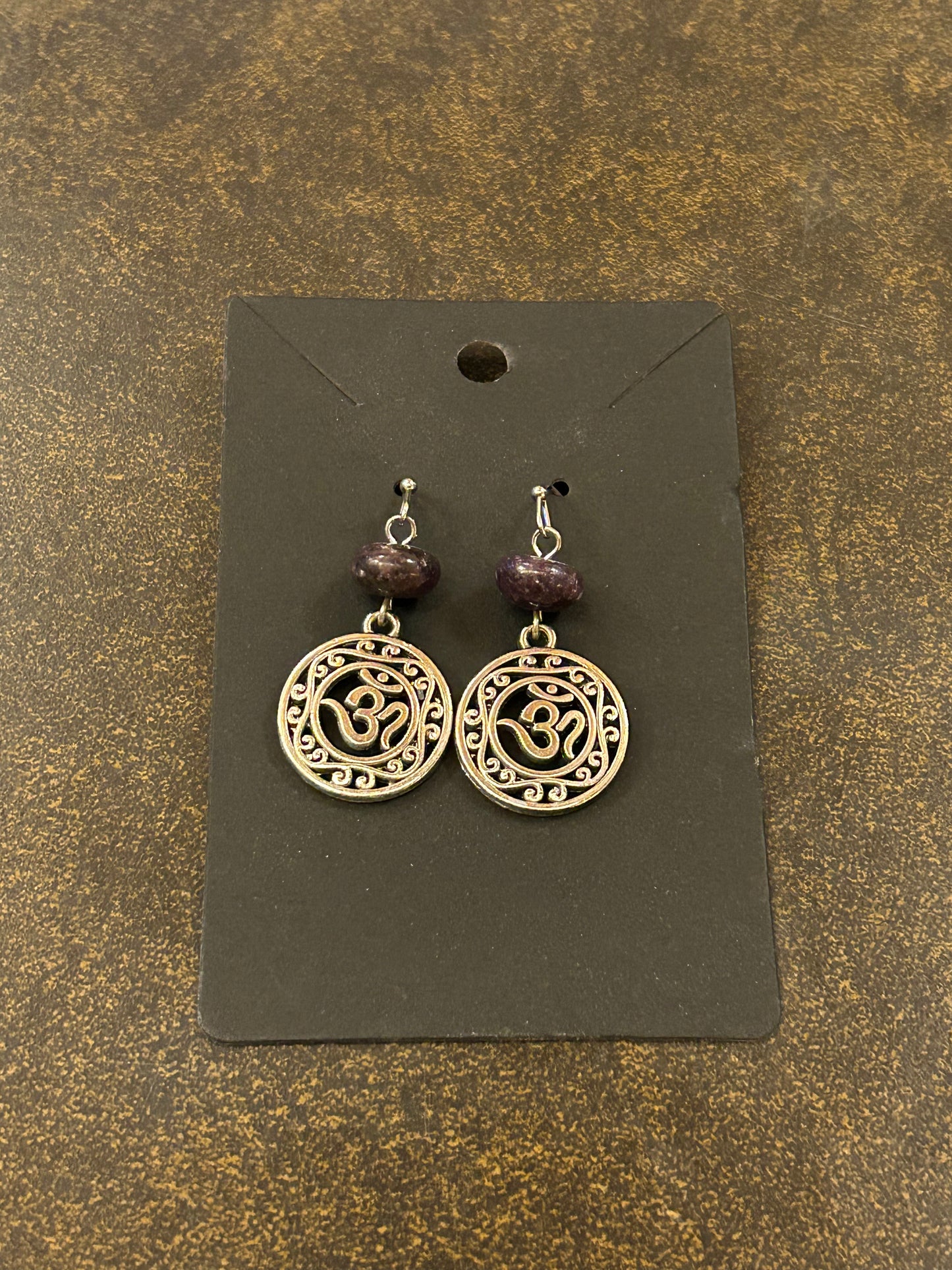 La Plume Noire Stainless Steel Gemstone Earrings