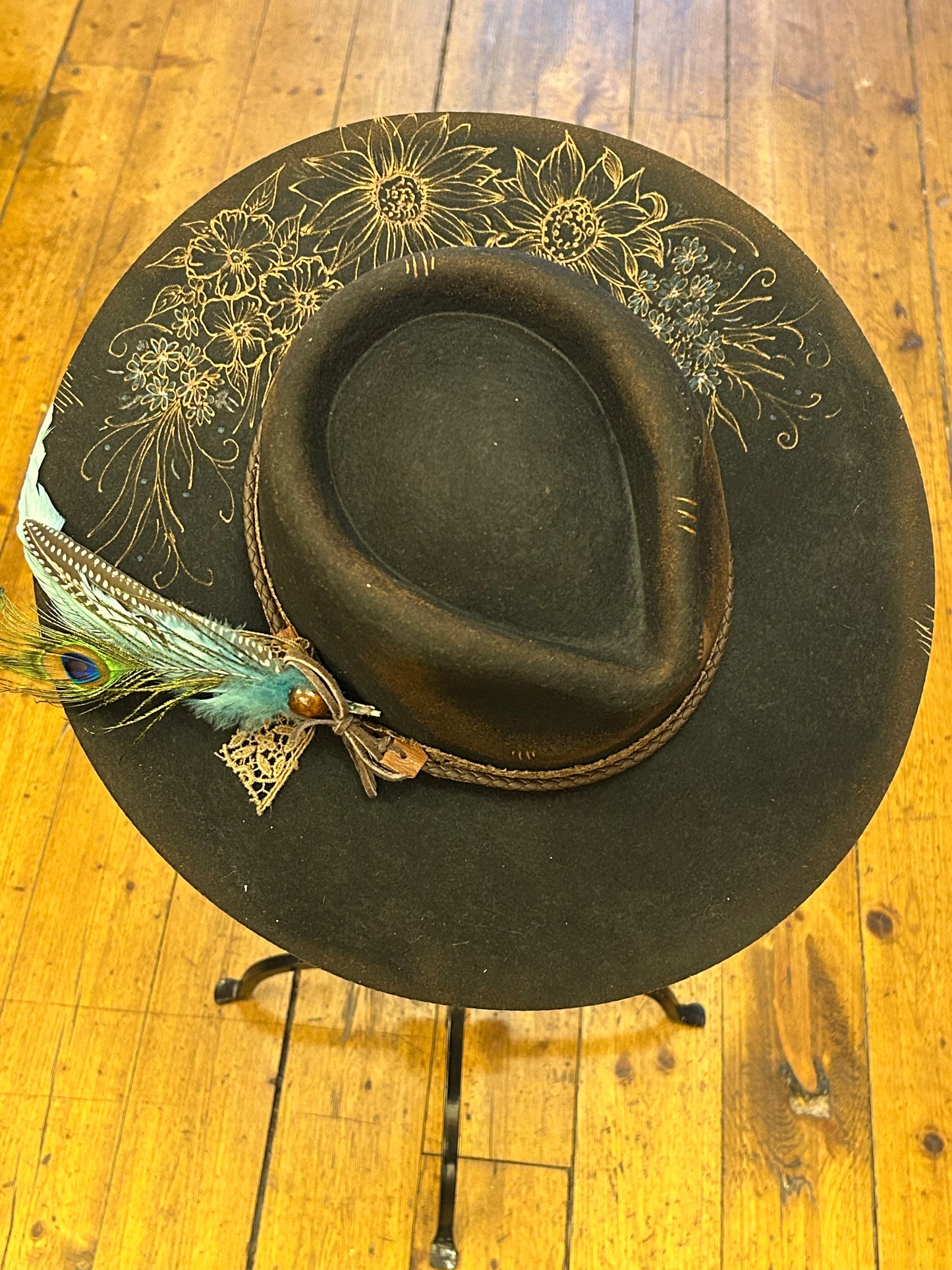 Mane & Feather Pyrography Burned Hats